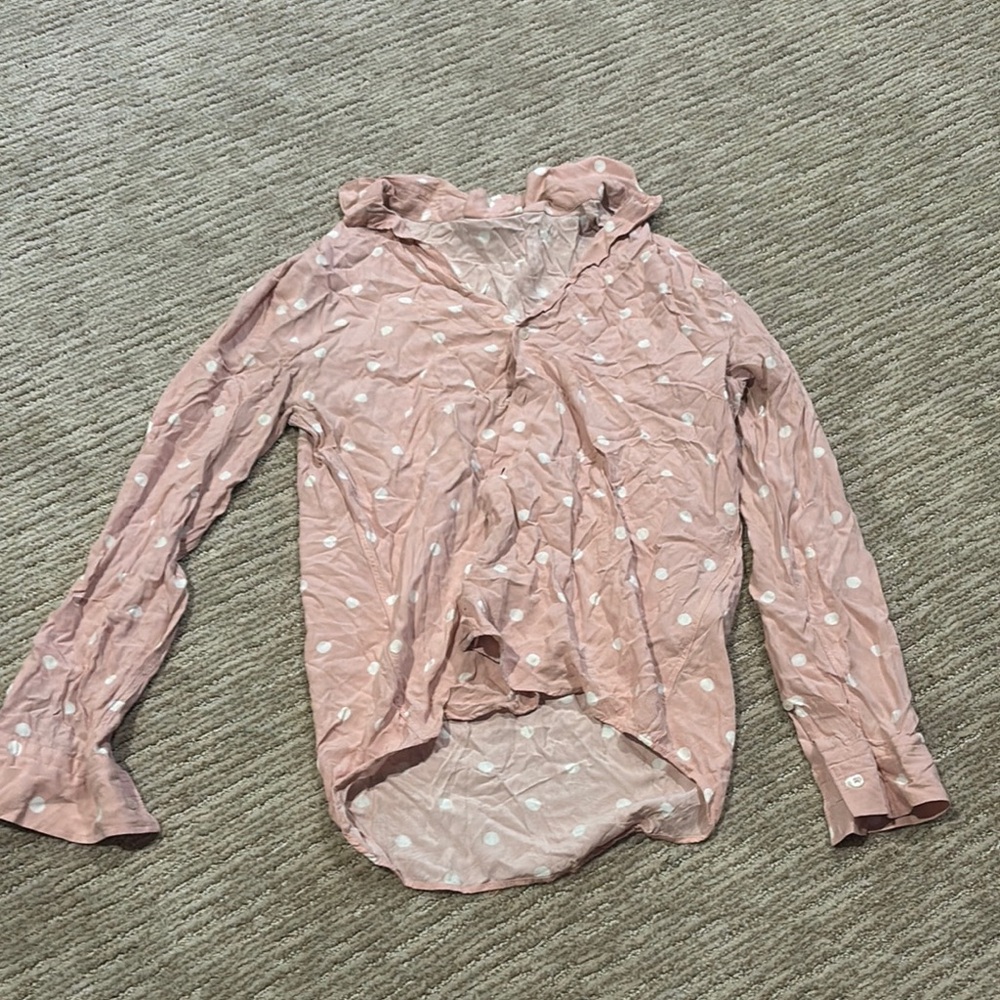 Zara Pink Polka Dot button up